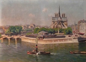 La Seine derrière Notre-Dame, Paris